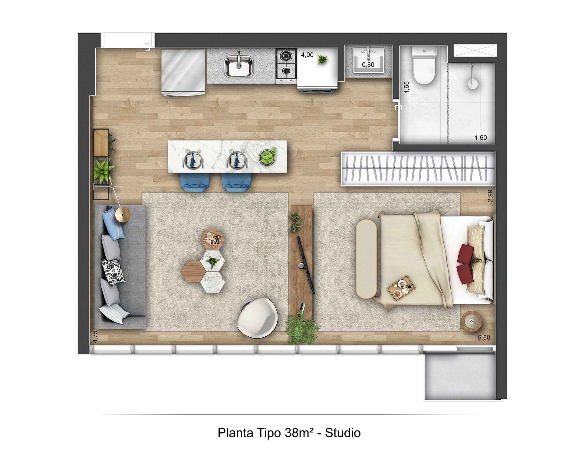 38m²